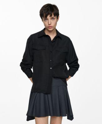 Mango Womens Chest-Pocket Modal Shirt Product Image