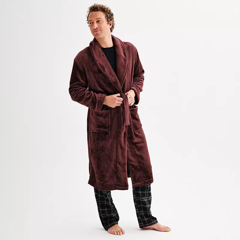 Mens Sonoma Goods For Life Plush Robe Red Product Image