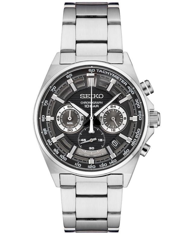 Seiko Essentials Mens Stainless Steel Green Dial Chronograph Watch - SSB405 Product Image