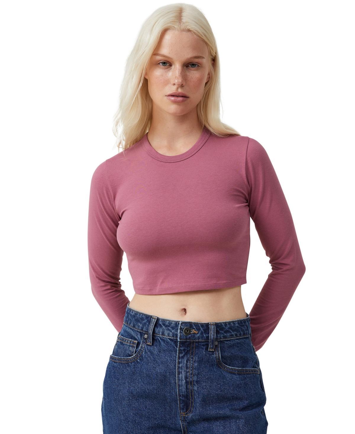 Cotton On Womens Micro Crop Long Sleeve Top Product Image