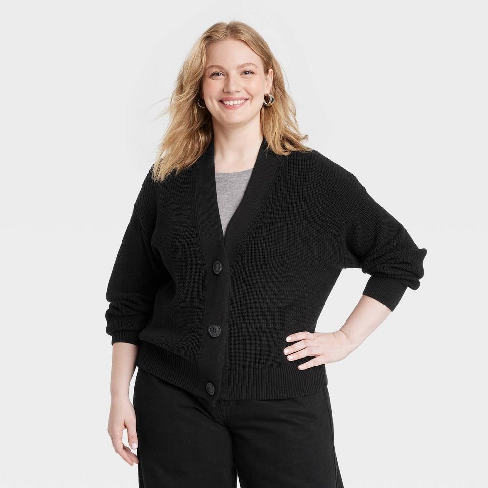 Womens Button-Up Cardigan - Universal Thread Black XXL Product Image