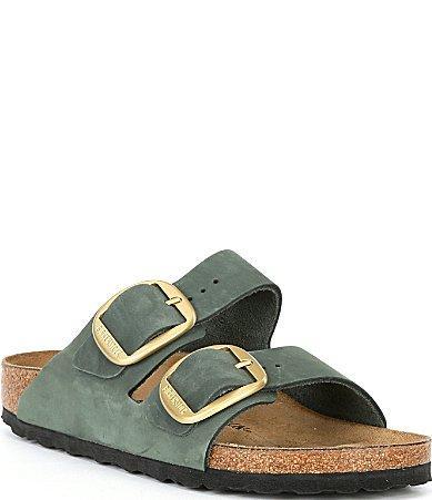 Birkenstock Womens Arizona Suede Nubuck Big Buckle Detail Slide Sandals Product Image