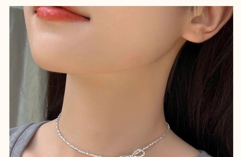 Rhinestone Bow Necklace / Bracelet Product Image