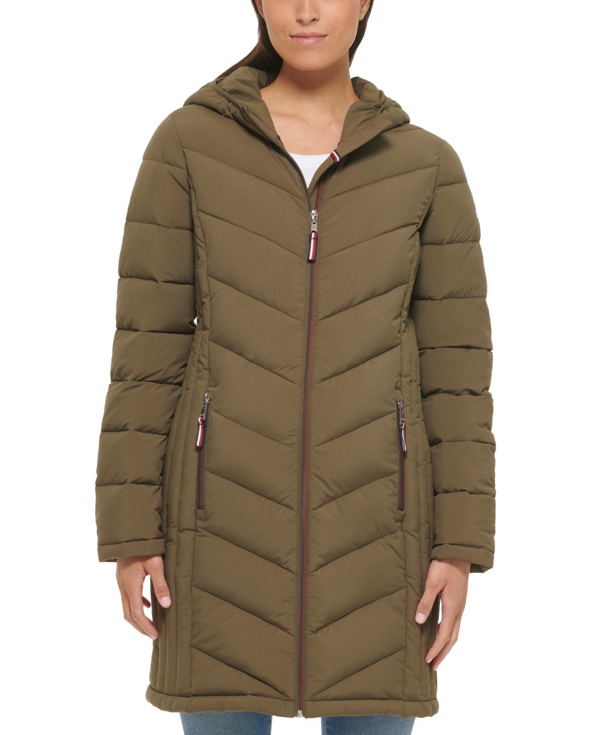 Tommy Hilfiger Womens Hooded Packable Puffer Coat Product Image