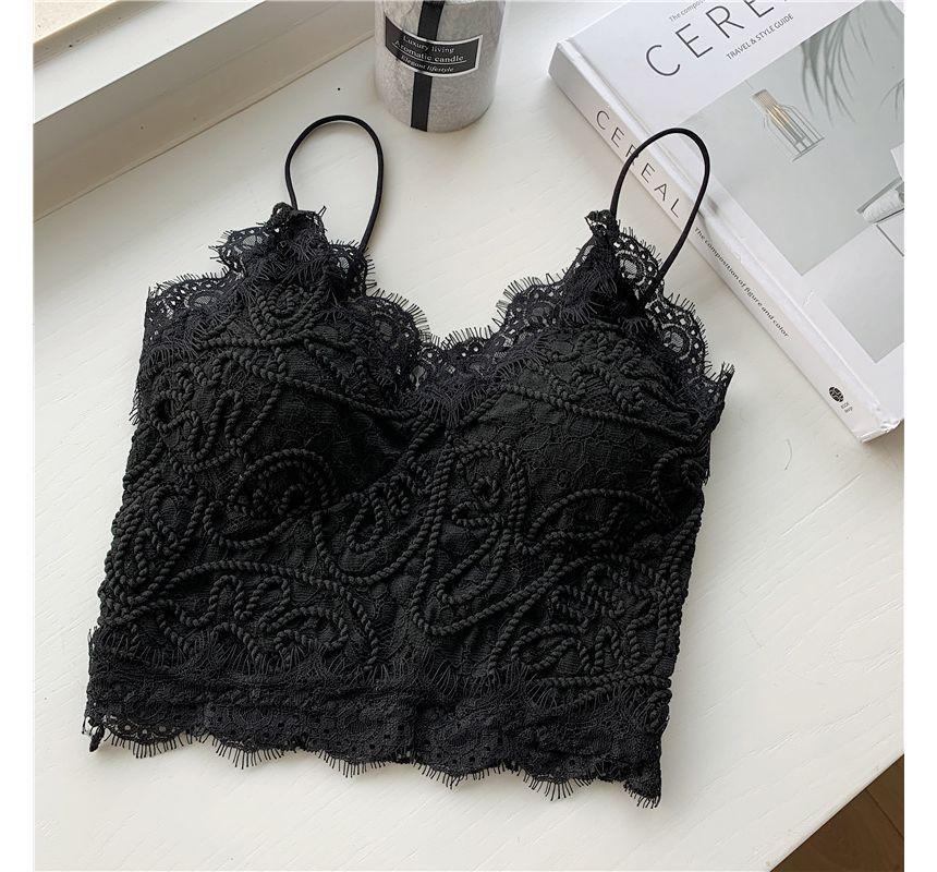 Lace Cropped Cami Top Product Image