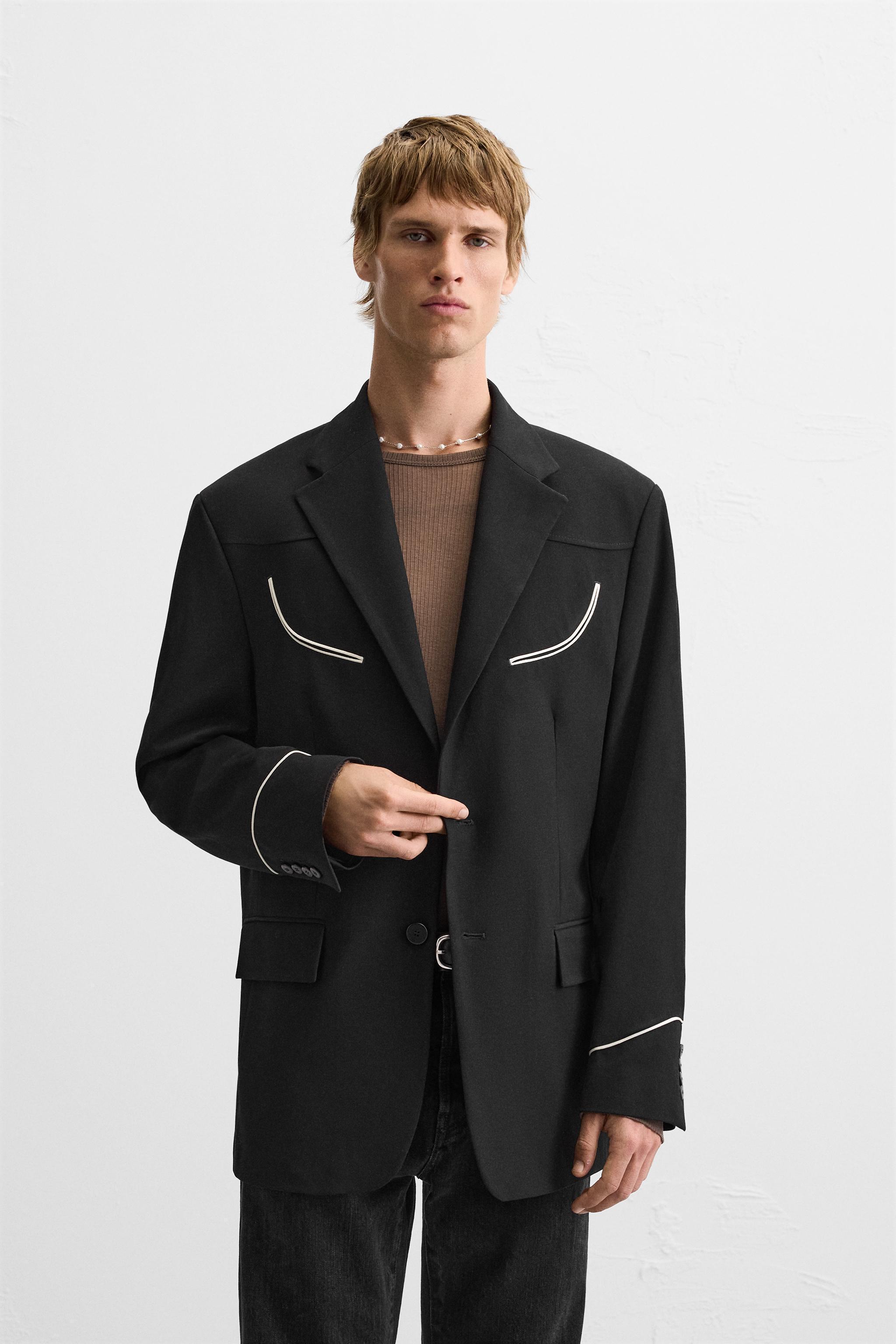 BLAZER WITH CONTRASTING PIPING Product Image