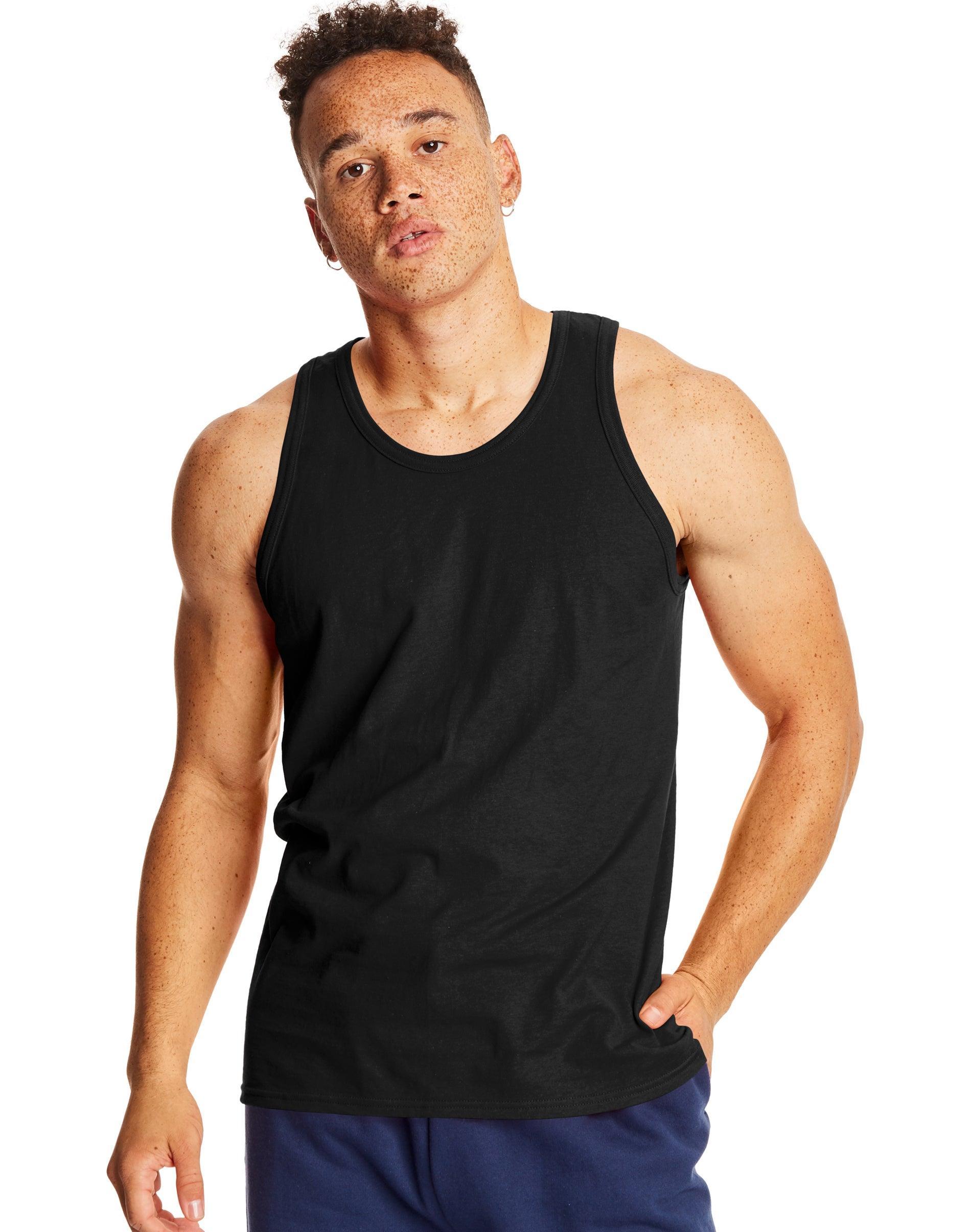 Mens Hanes X-Temp 2-Pack Performance Tank Top Light Silver Product Image