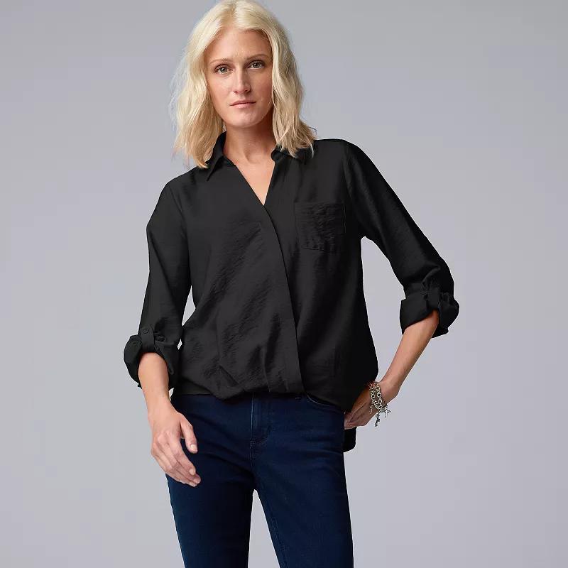 Womens Simply Vera Vera Wang Surplice Shirt Product Image