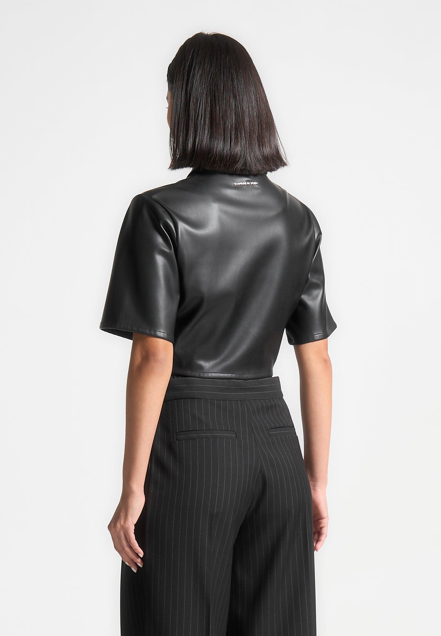 Leather Shirt - Black Female Product Image