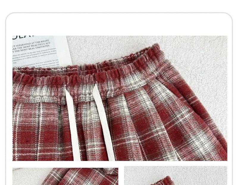 High Waist Plaid Wide Leg Pants (Various Designs) Product Image