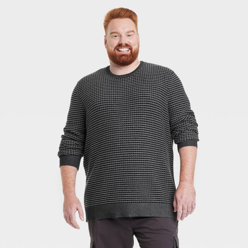 Mens Big & Tall Crewneck Pullover Sweater - Goodfellow & Co Gravel 3XL Product Image