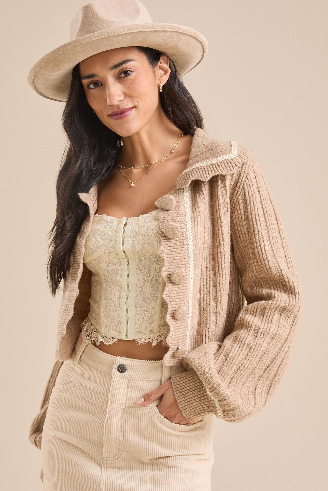 Leah Button Up Collared Cardigan Product Image