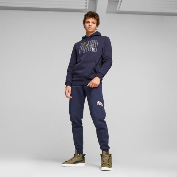 PUMA ESS+ Logo Lab Men's Hoodie in Dark Blue Product Image