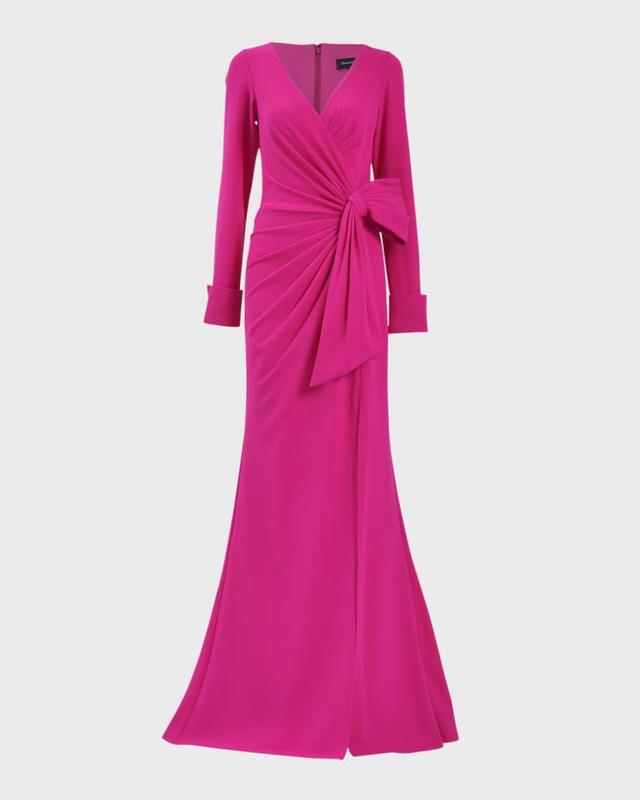 Pleated Crepe Trumpet Gown Product Image