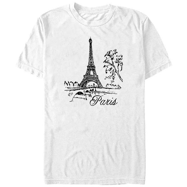 Mens Eiffel Tower Drawing Paris Graphic Tee Product Image