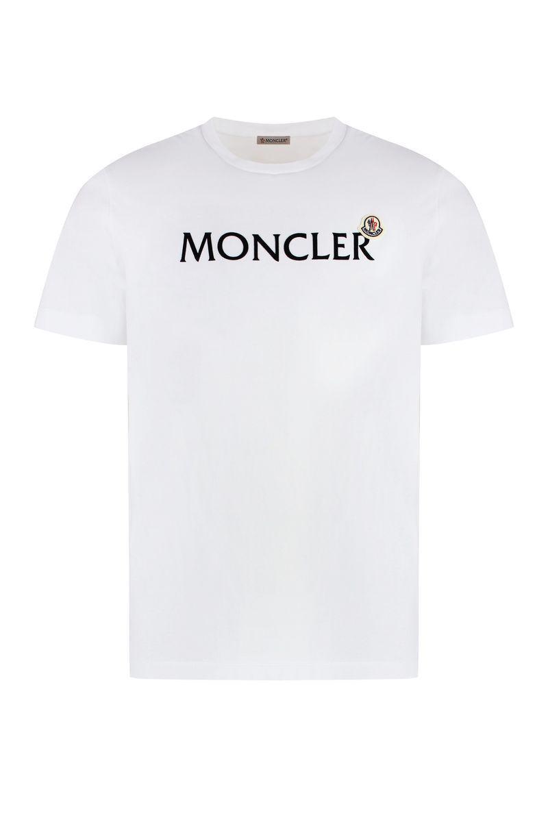 MONCLER Logo Cotton Jersey T-shirt In White Product Image