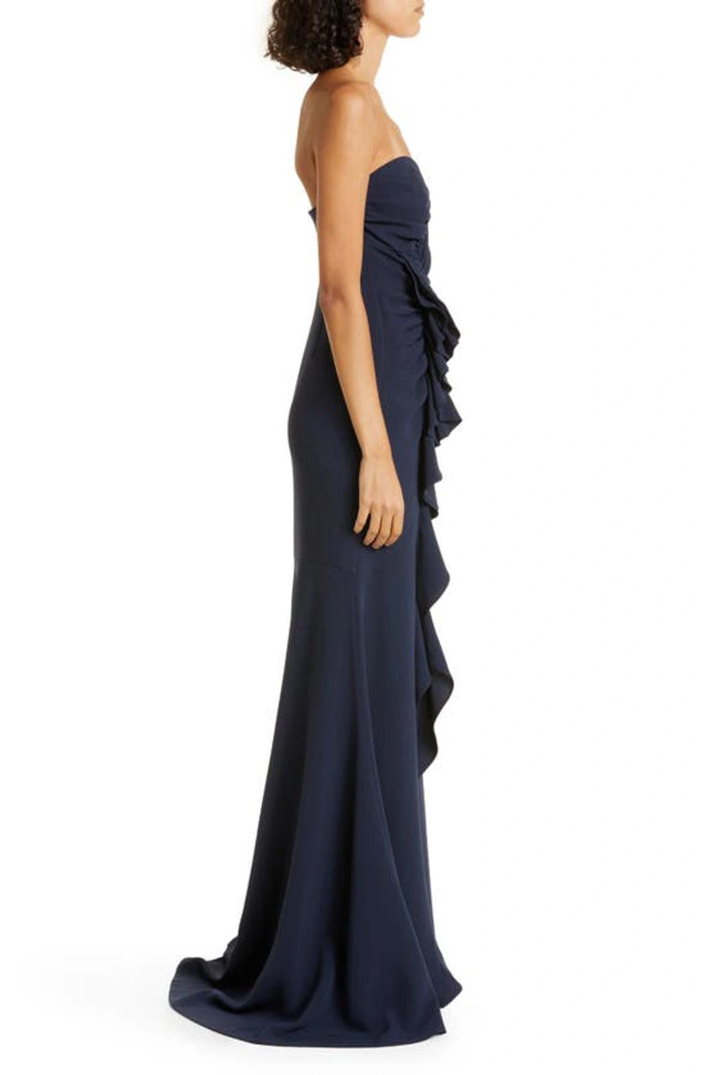 Cinq A Sept Hyde Strapless Gown In Navy Product Image