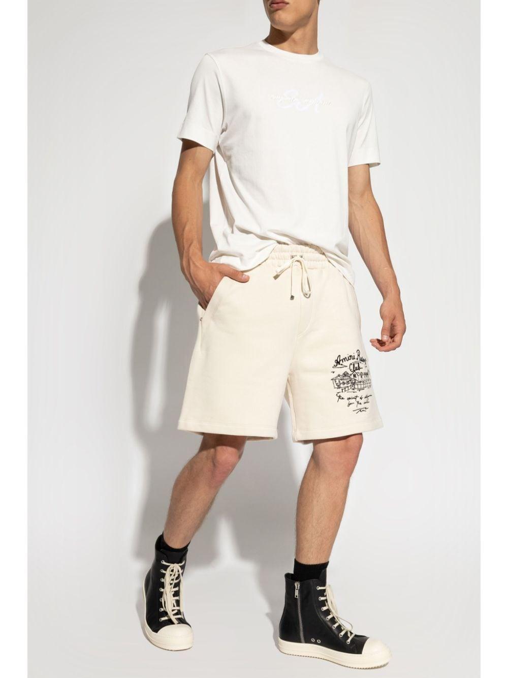 Embroidered Logo Shorts In Neutrals Product Image