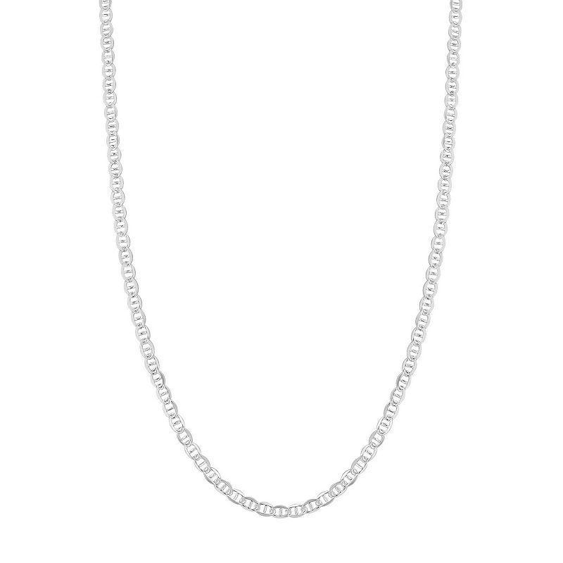 PRIMROSE Sterling Silver 2.5 mm Light Mariner Link Chain Necklace, Womens Silver Tone Product Image