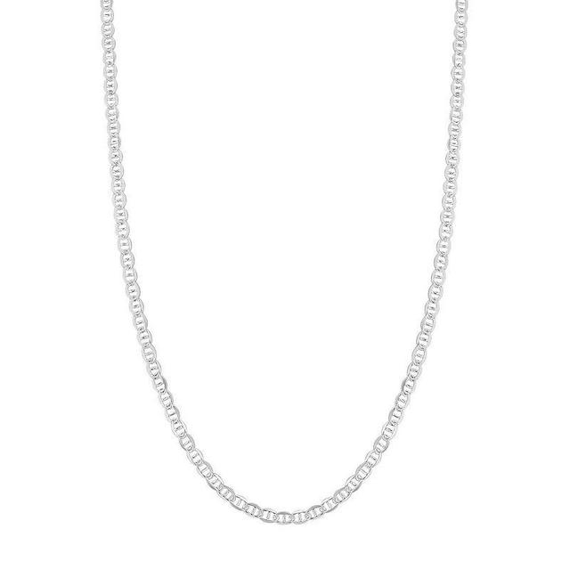 PRIMROSE Sterling Silver 2.5 mm Light Mariner Link Chain Necklace, Womens Silver Tone Product Image