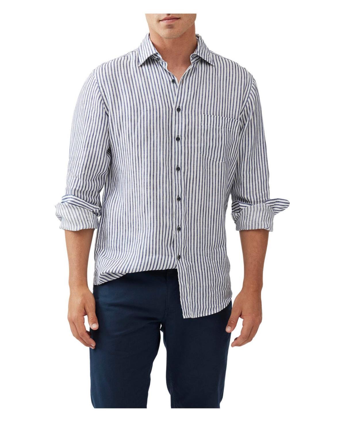 Mens Port Charles Striped Linen Shirt Product Image