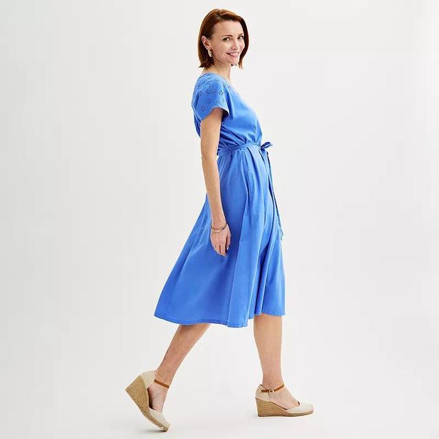 Womens Croft & Barrow Short Sleeve Fit & Flare Dress Product Image