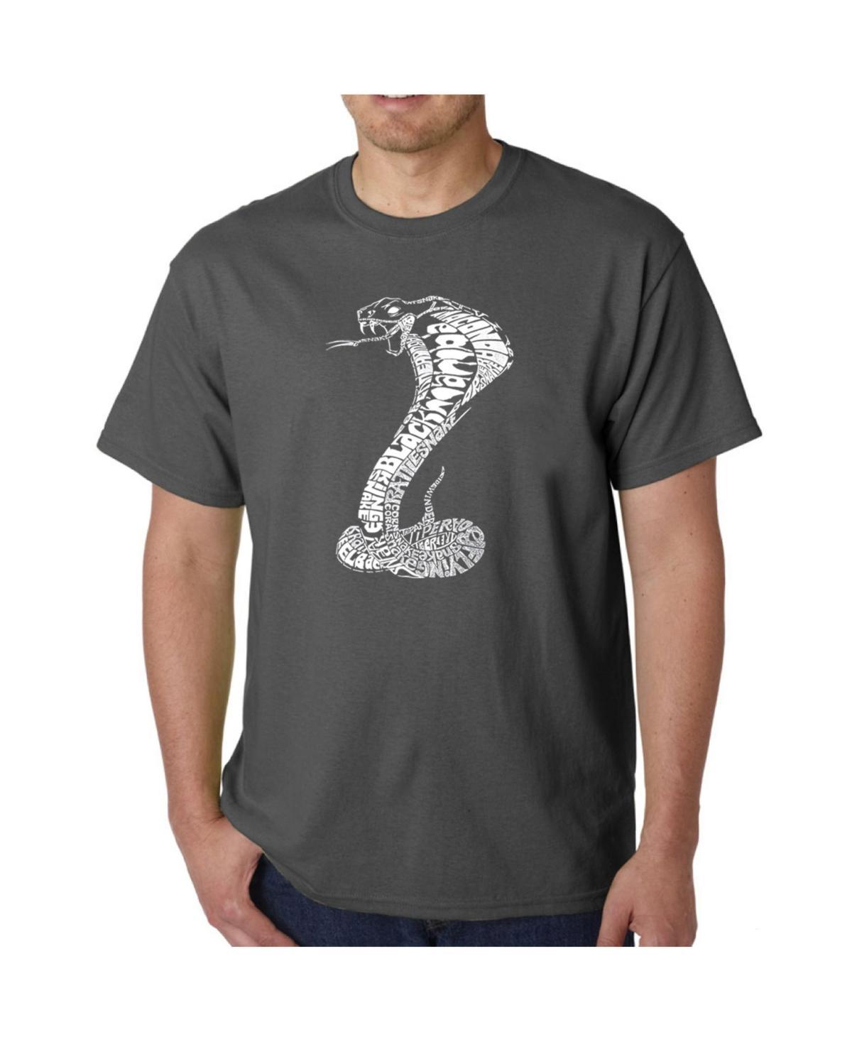 La Pop Art Mens Word Art T-Shirt - Types of Snakes Product Image