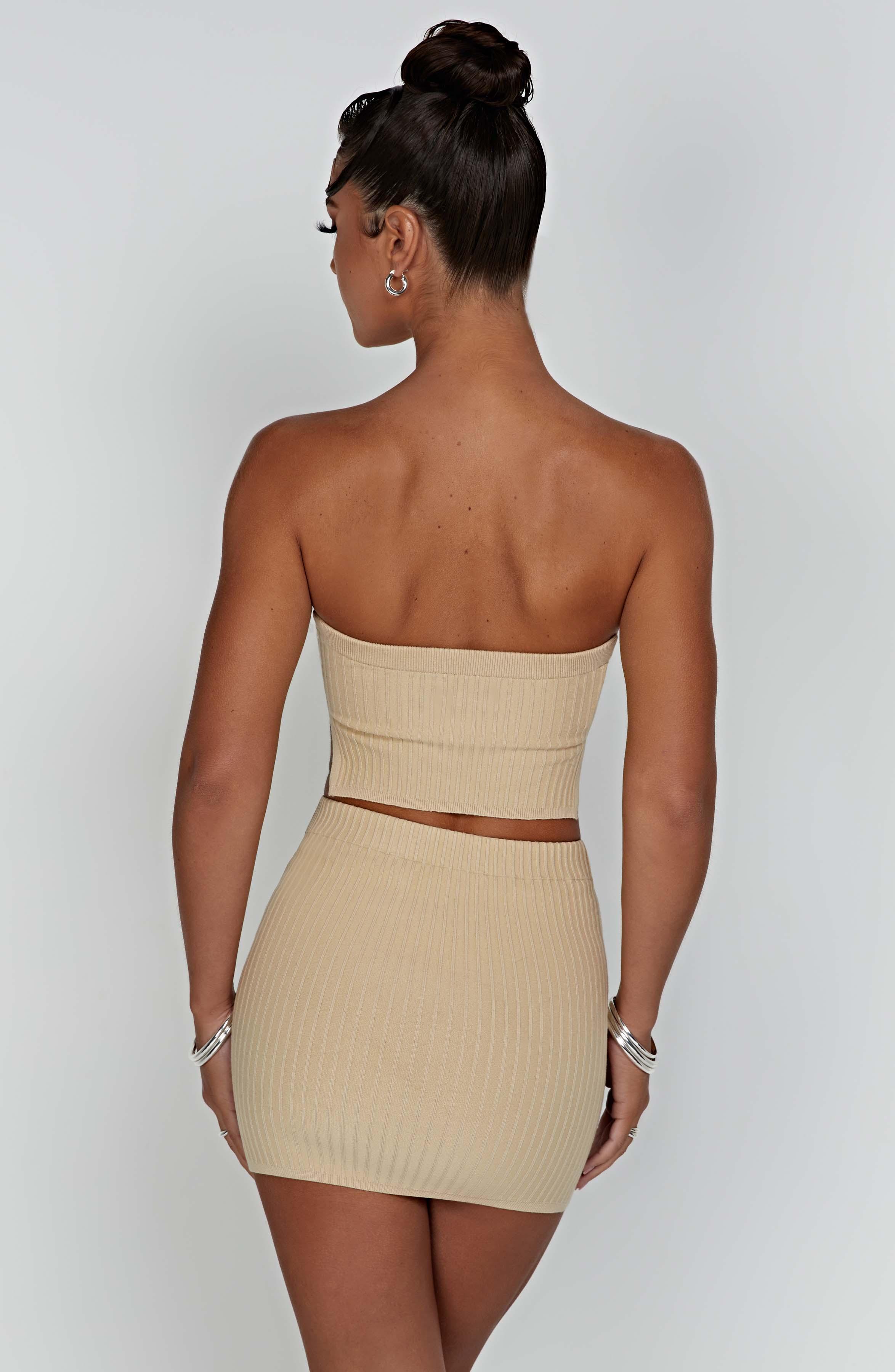 Jaz Mini Skirt - Beige Product Image