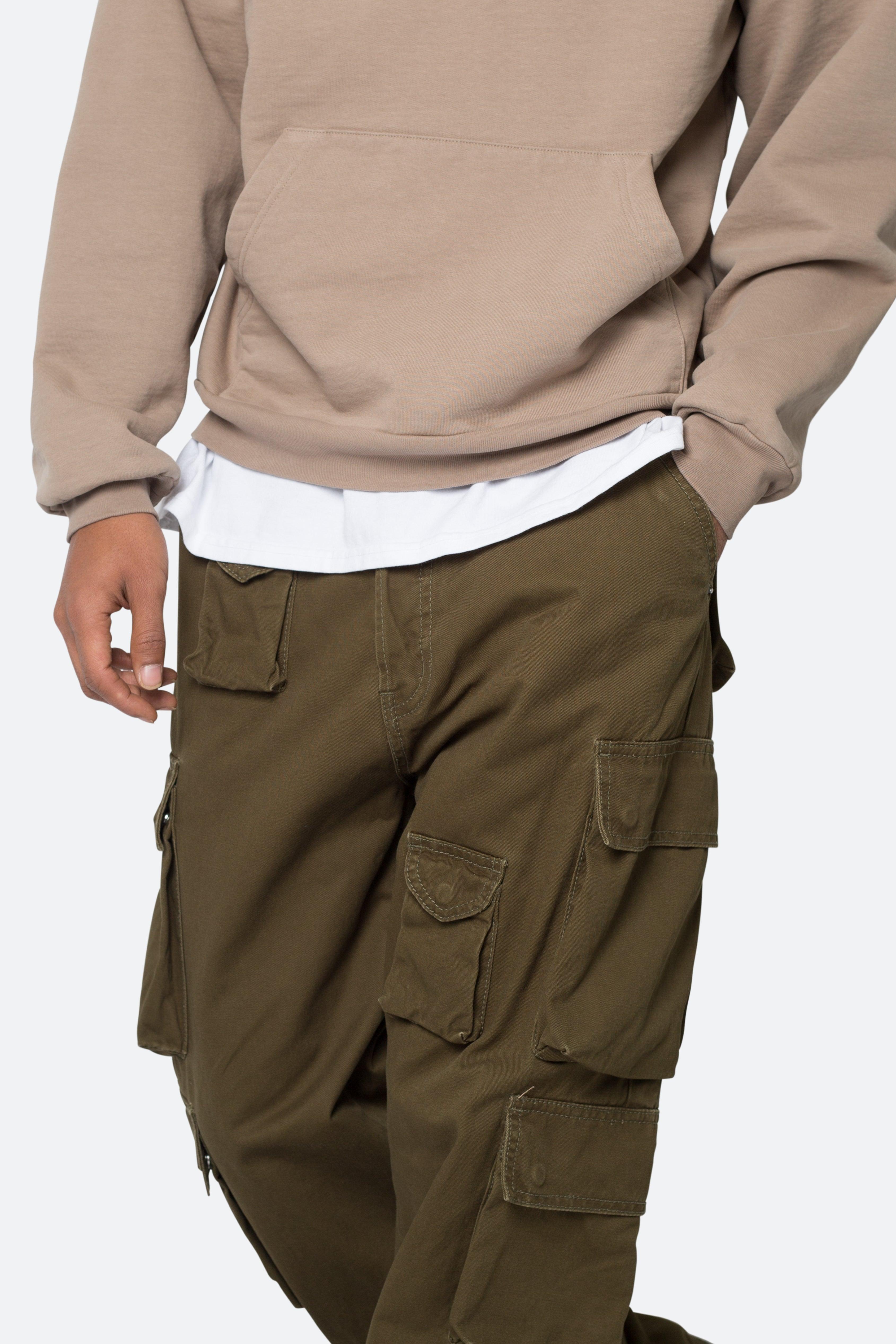 Baggy Cargo Pants - Washed Olive Product Image