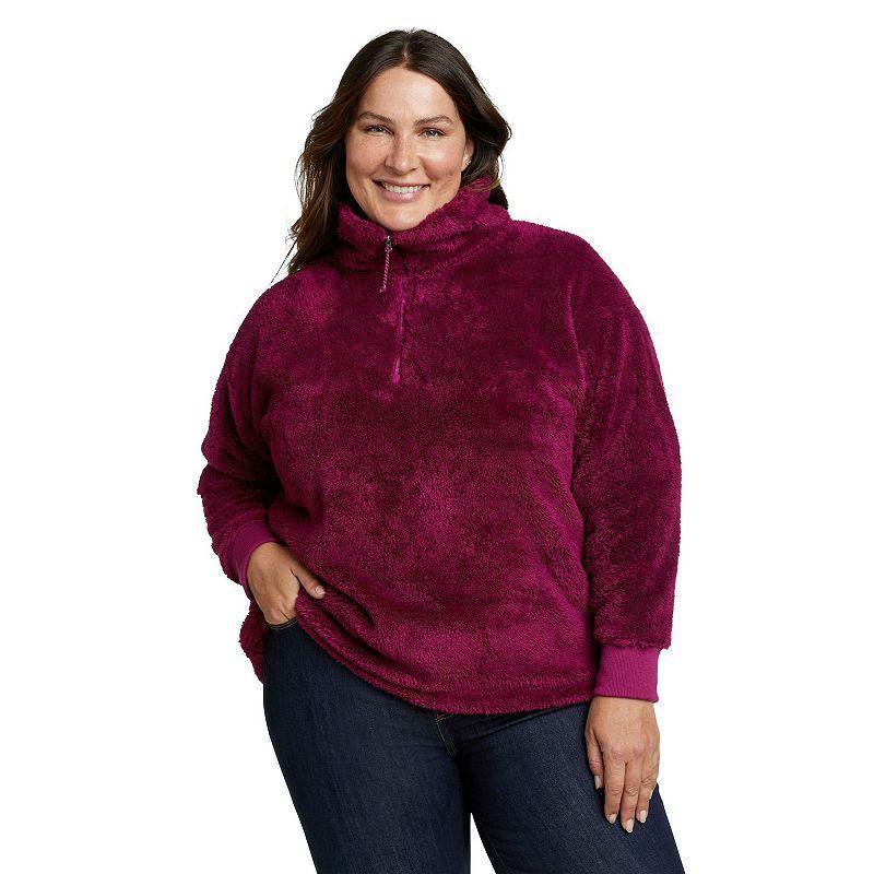 Plus Size Eddie Bauer Quest Plush 1/4 Zip Relaxed Pullover, Womens Product Image