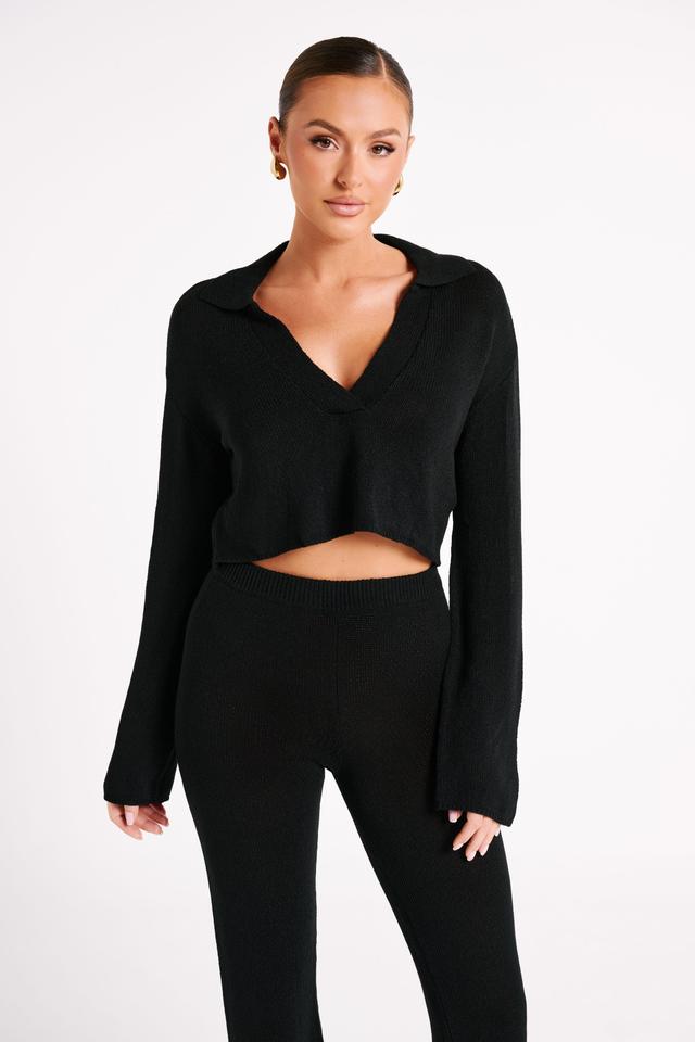 Carlota Collared Knit Jumper - Black Product Image