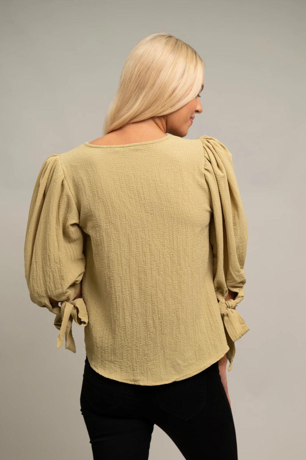 Pebble Crepe Princess Sleeve Top Female Product Image