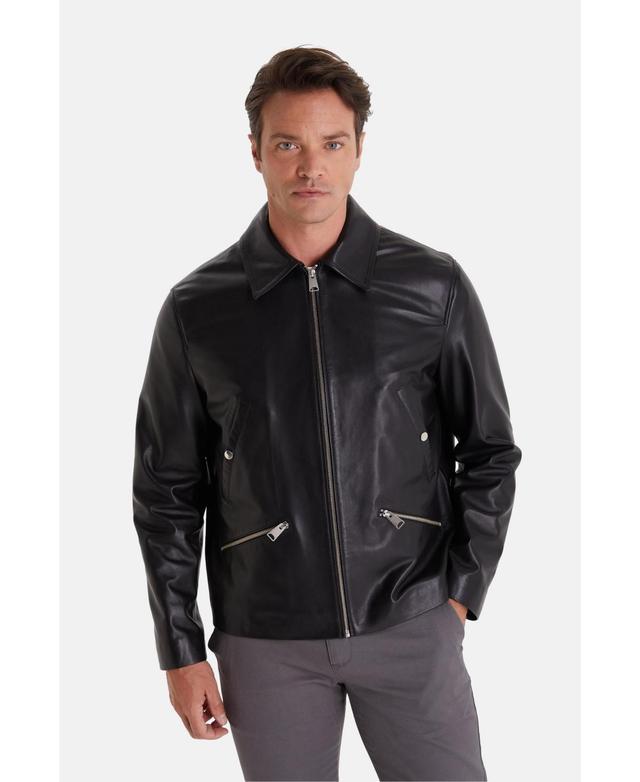 Furniq Uk Mens Leather Jacket Black Product Image