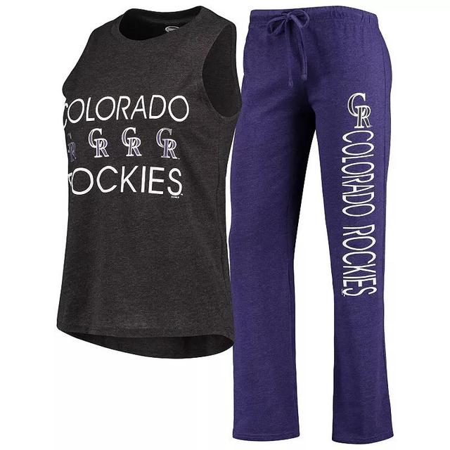 Womens Concepts Sport /Black Colorado Rockies Meter Muscle Tank Top & Pants Sleep Set Product Image