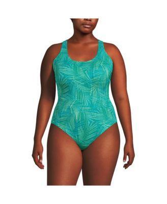 Plus Size Chlorine Resistant X-Back High Leg Soft Cup Tugless Sporty One Piece Product Image