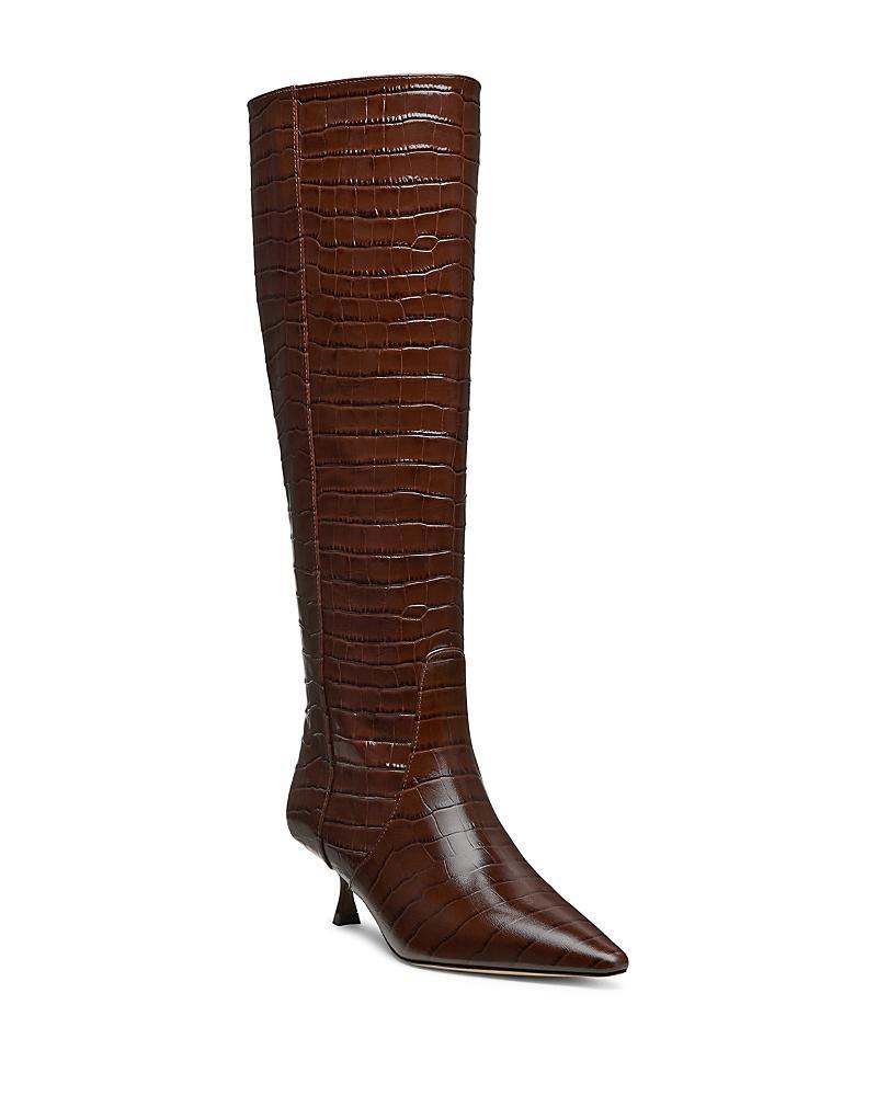 Womens Naomi 50MM Crocodile-Embossed Leather Boots Product Image