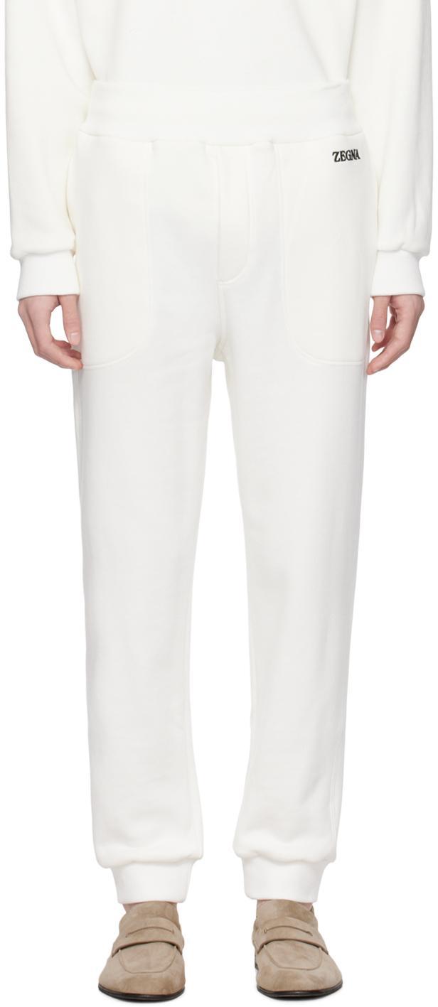 ZEGNA White Drawstring Sweatpants Product Image