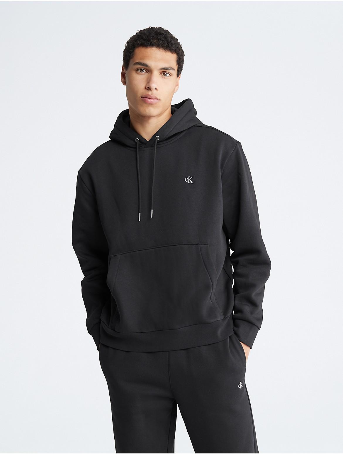 Calvin Klein Mens Archive Logo Fleece Drawstring Hoodie - Grey - XXL Product Image