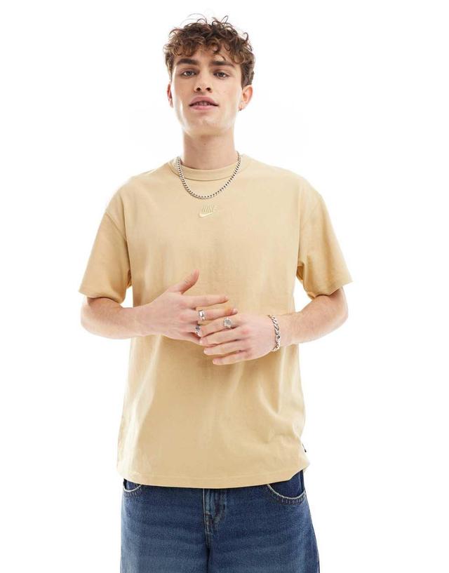 Nike Premium Essentials unisex oversized T-shirt in tan Product Image