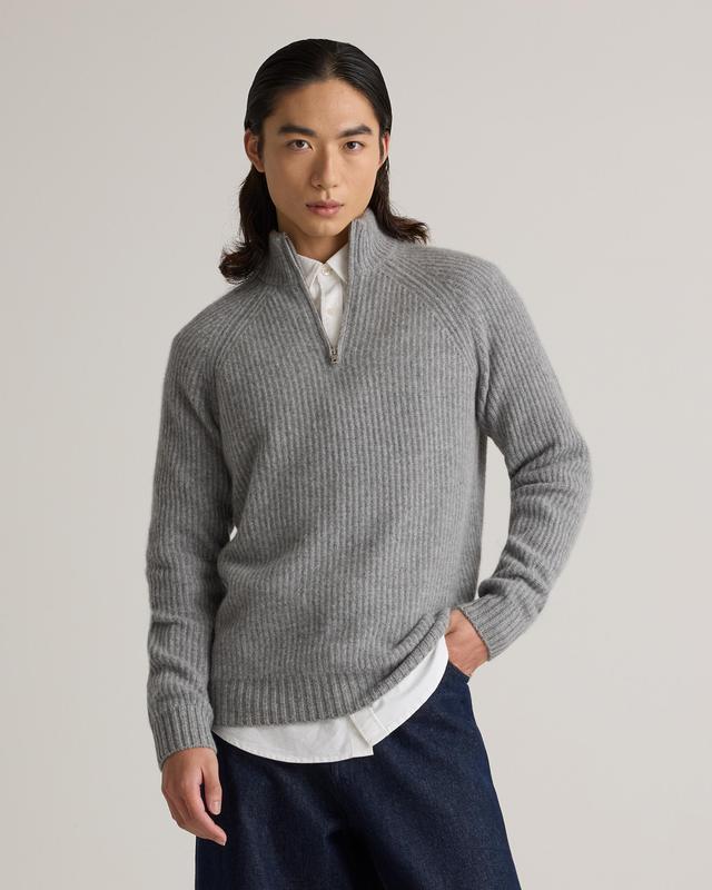 Mongolian Cashmere Fisherman Quarter Zip Sweater Product Image