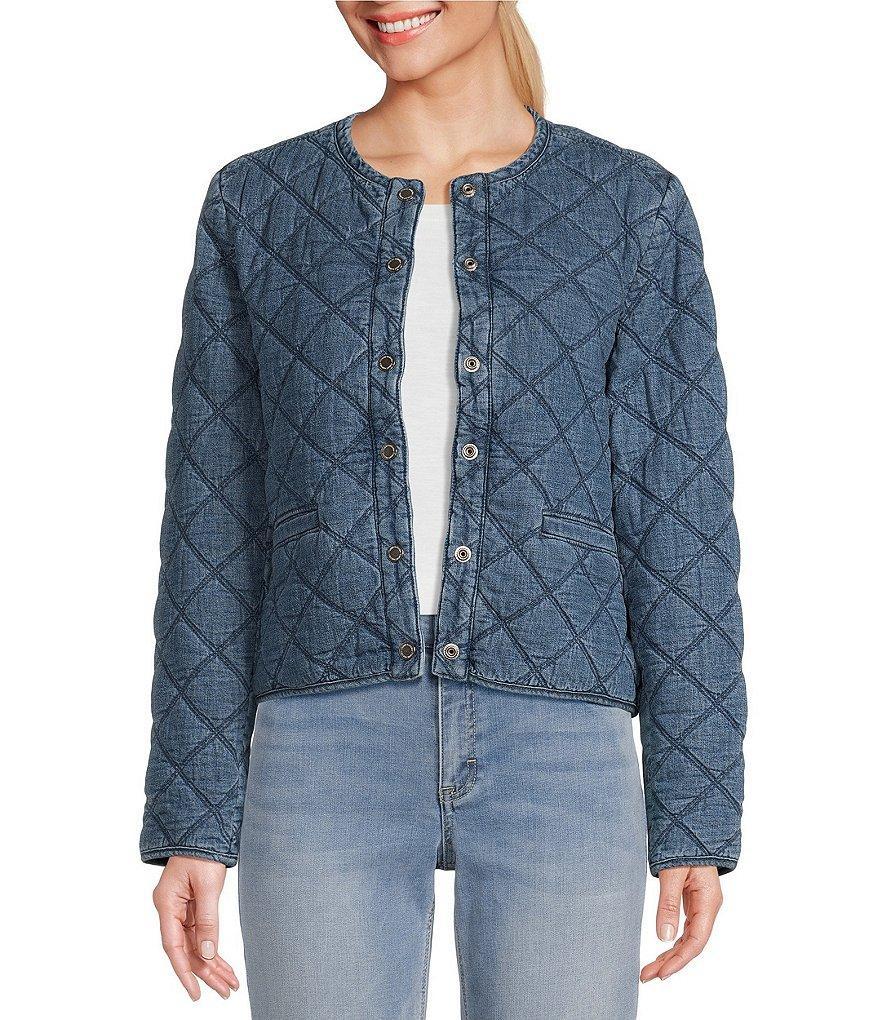 Tommy Bahama Quilted Denim Crop Jacket Product Image