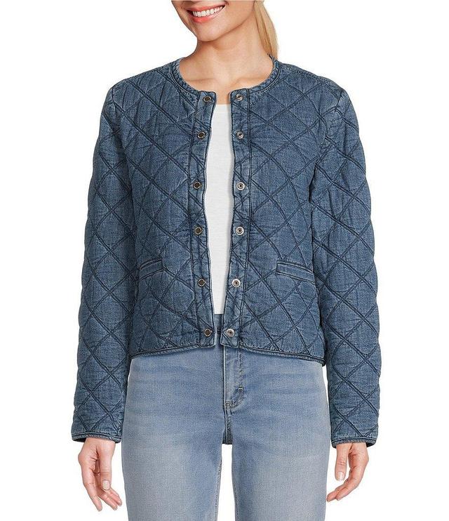 Tommy Bahama Quilted Denim Crop Jacket Product Image