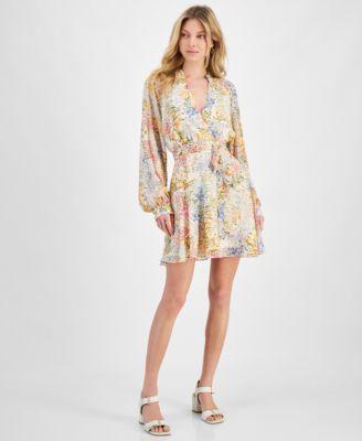 Women's Zinna Floral-Print Faux-Wrap Dress Product Image