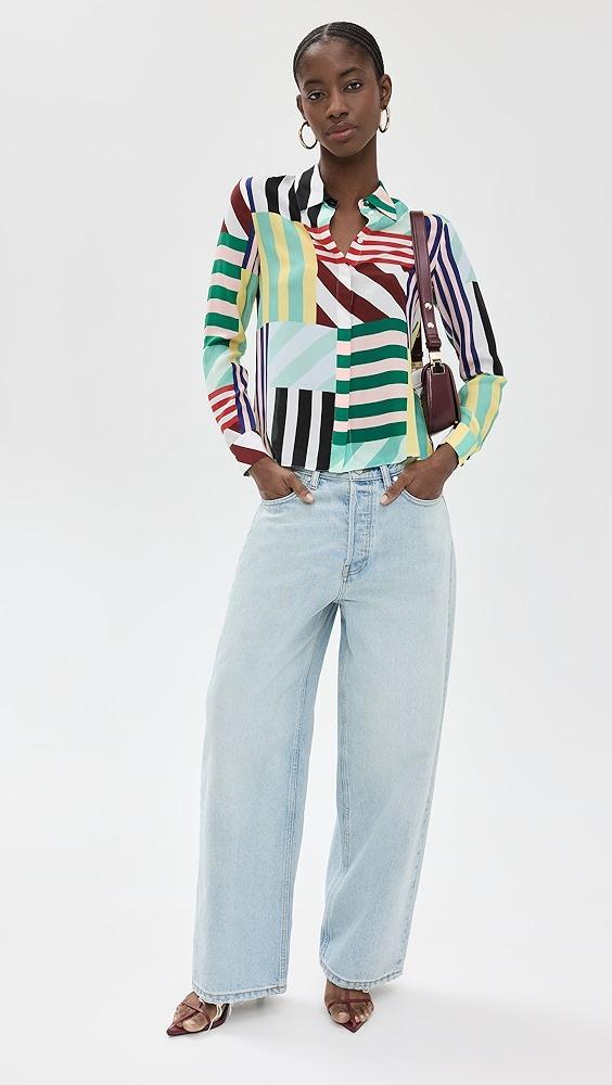 alice + olivia Willa Placket Top | Shopbop Product Image