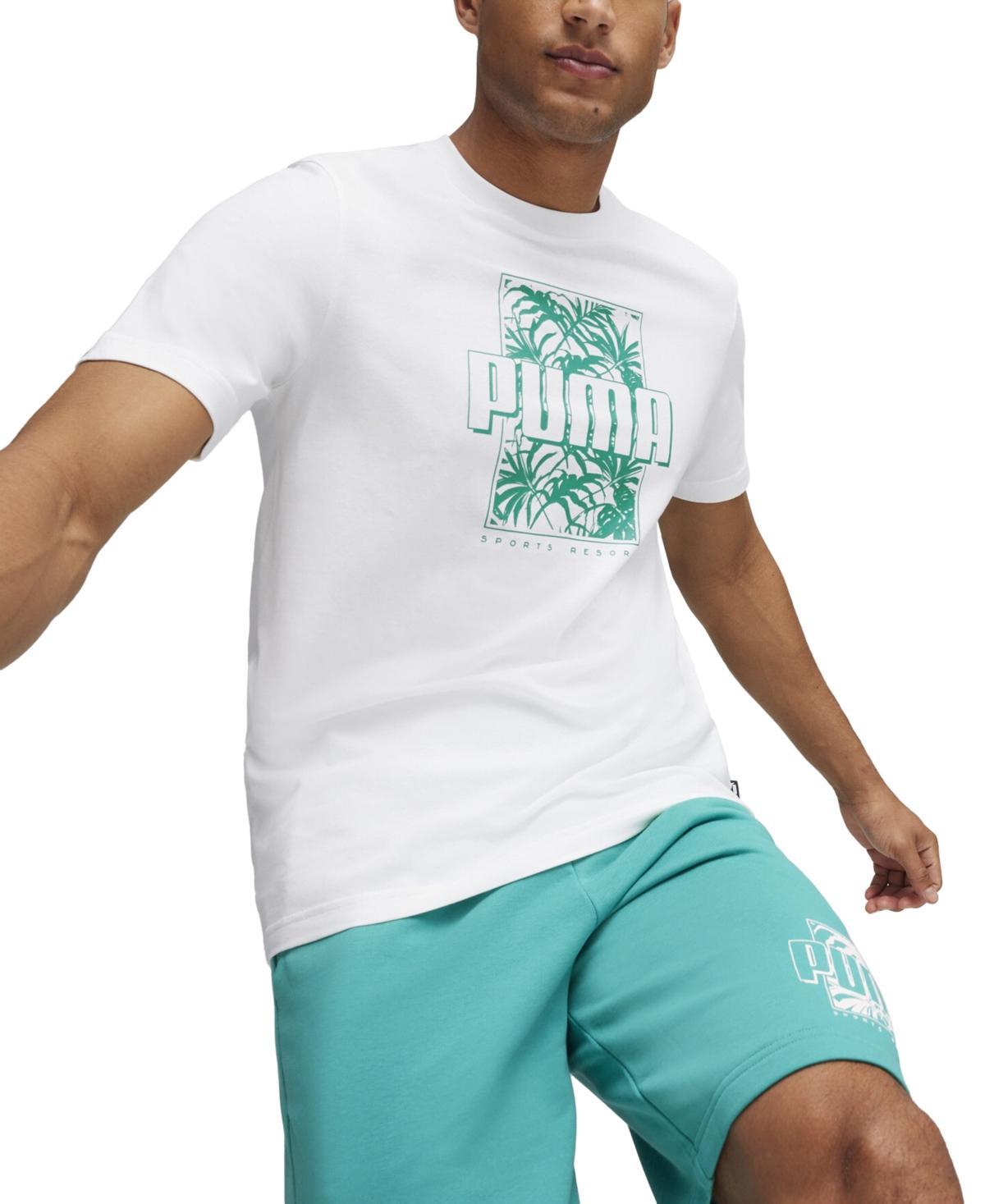 Puma Mens Ess+ Palm Resort Logo Graphic T-Shirt Product Image