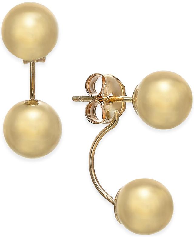 Taylor Grace 10K Gold Double Ball Front Back Earring, Womens, Multicolor Product Image