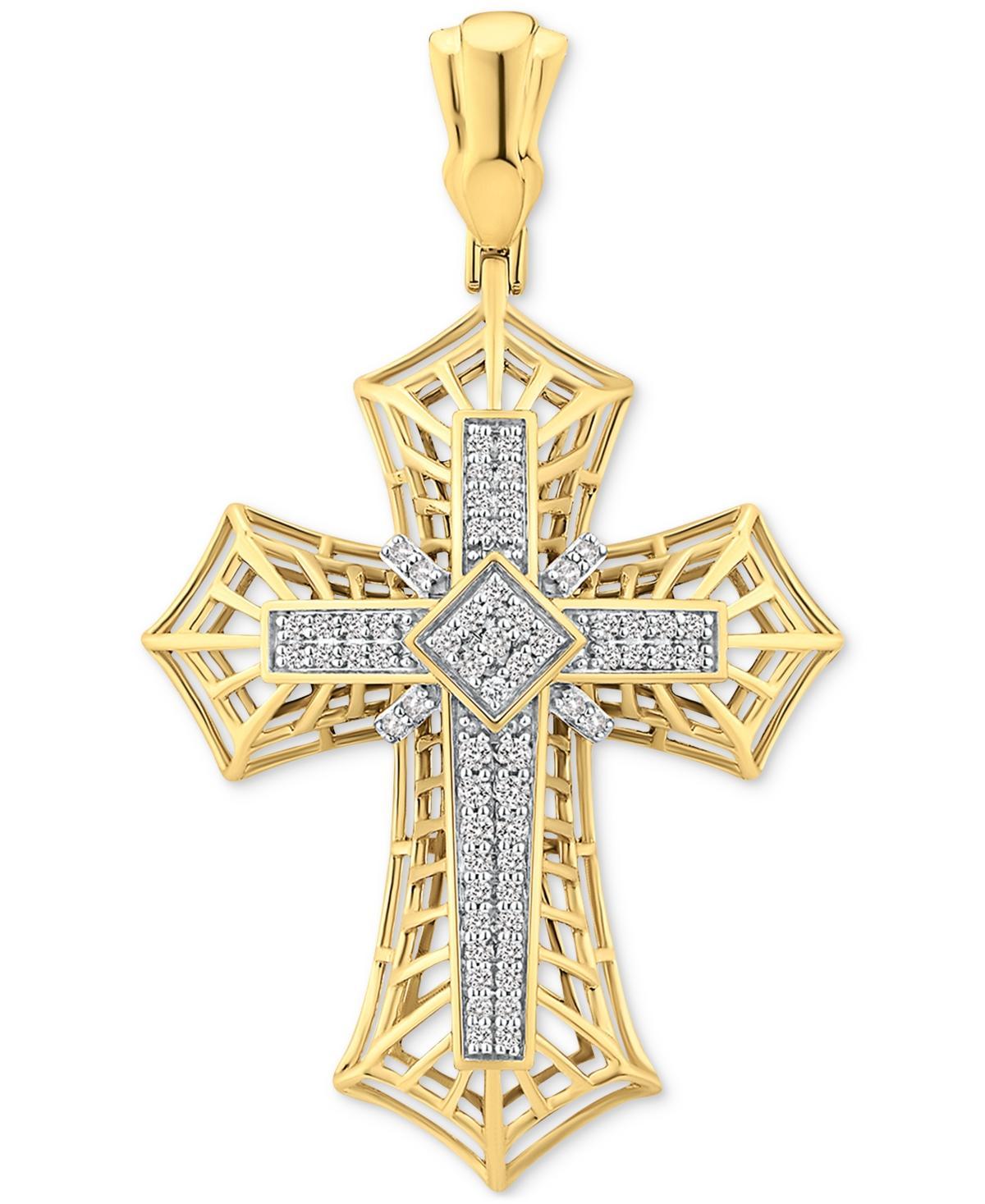 Mens Diamond Cross Openwork Pendant (1 ct. t.w.) in 10k Gold Product Image