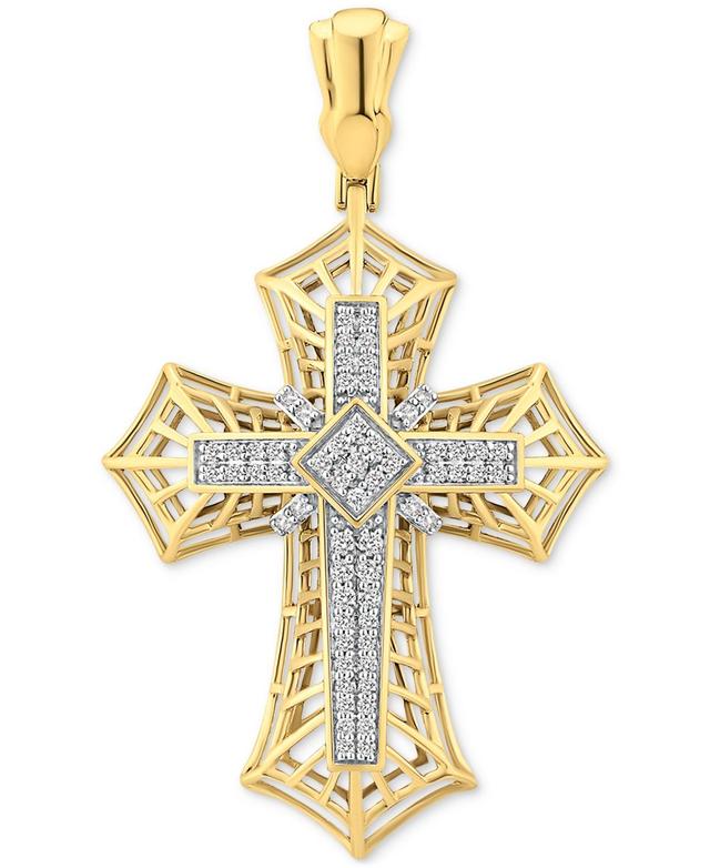 Mens Diamond Cross Openwork Pendant (1 ct. t.w.) in 10k Gold Product Image