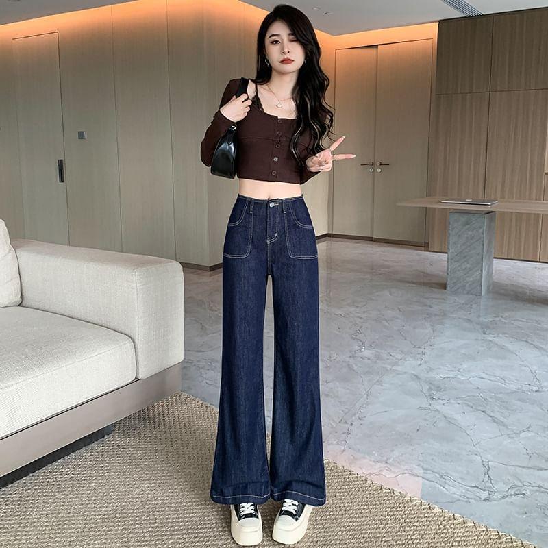 Mid Waist Bootcut Jeans Product Image