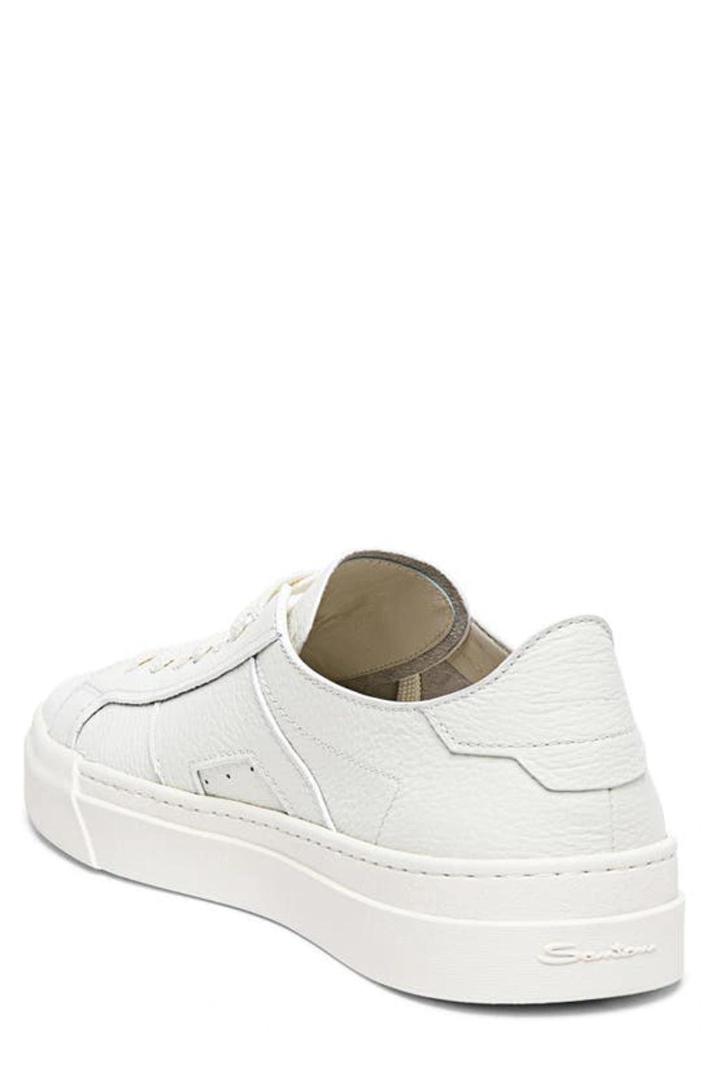 SANTONI Double Buckle Inspired Sneaker In White Product Image